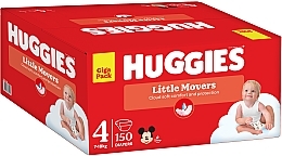 Подгузники Little Movers, 4 (7-18 кг), 150 шт - Huggies Giga Pack — фото N2