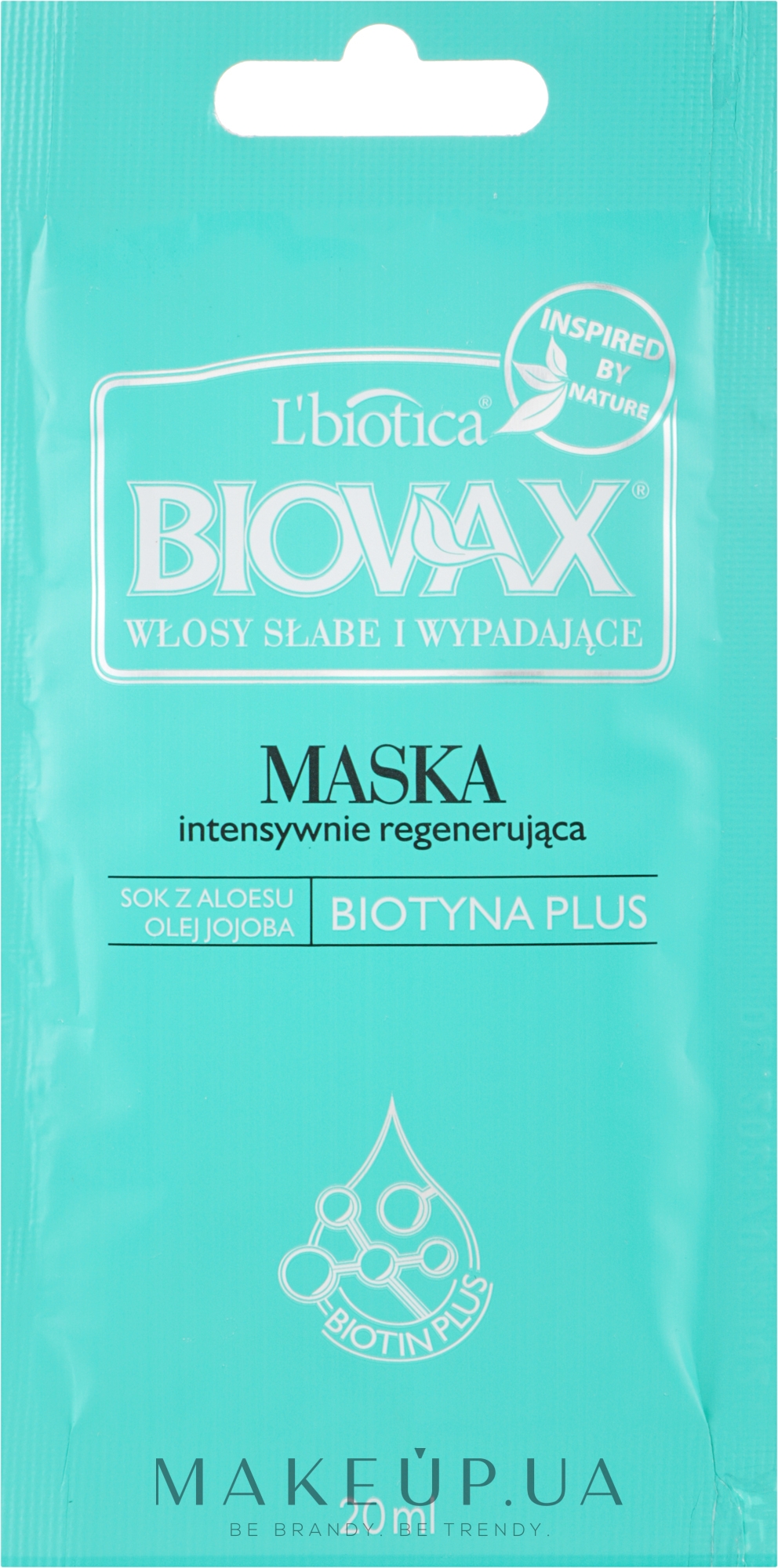 Маска від випадання волосся - L'biotica Biovax Anti-Hair Loss Mask (пробник) — фото 20ml