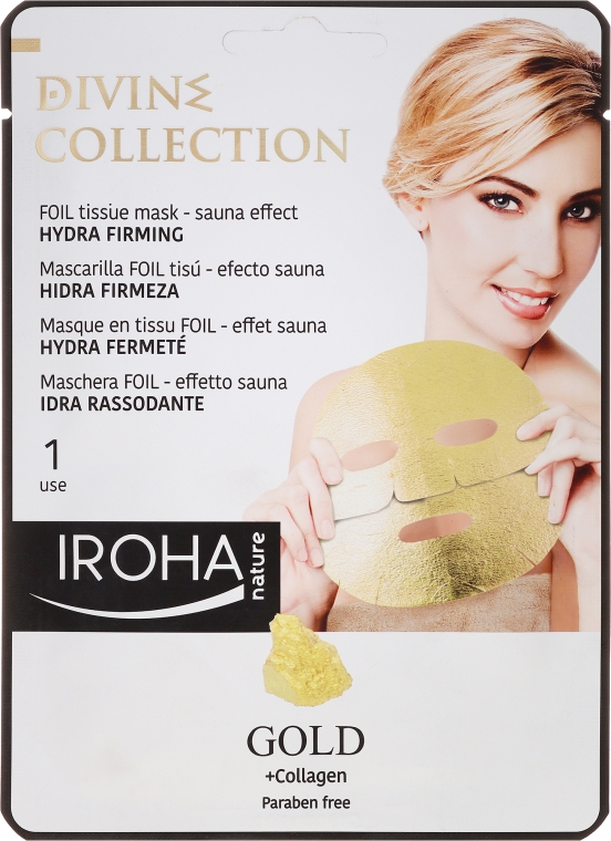 Зволожувальна і живильна маска зі зміцнювальним ефектом - Iroha Divine Collection Gold & Collagen — фото N1