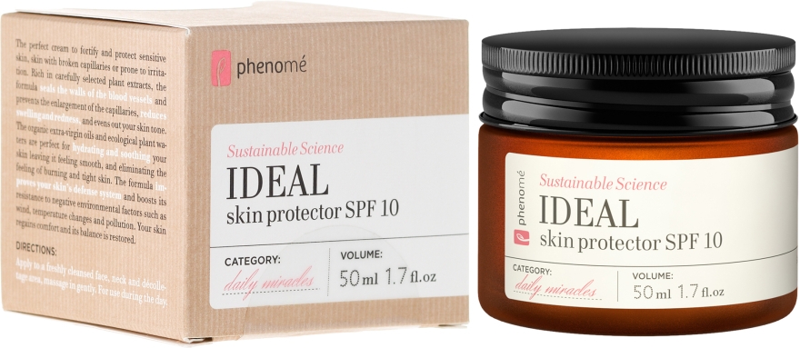 Дневной крем для чувствительной кожи лица - Phenome Ideal Skin Protector Spf 10 — фото N1