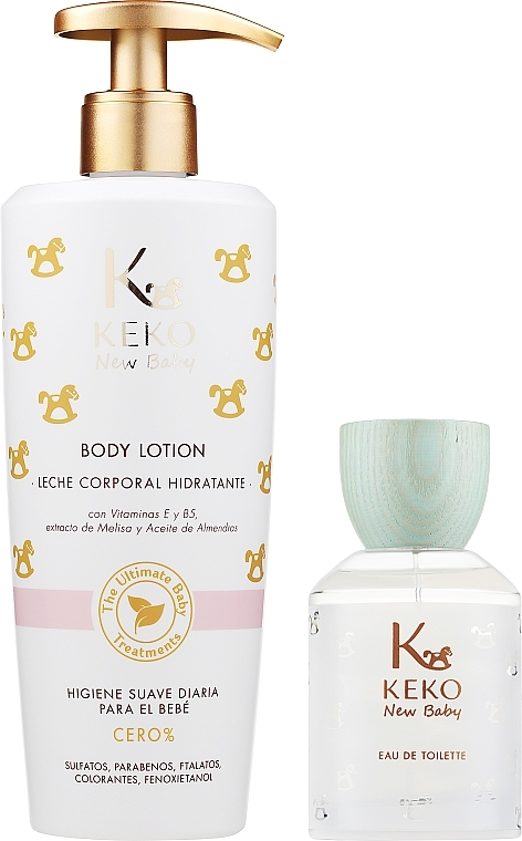 Keko New Baby The Ultimate Baby Treatments - Набор (b/lot/500ml + towel/1pc + edt/100ml) — фото N2
