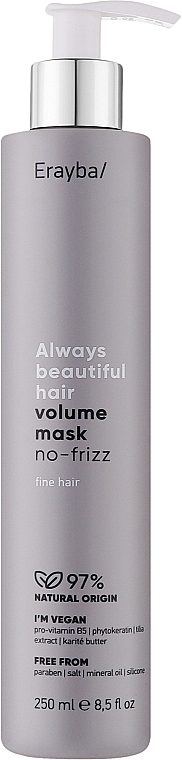Маска для об'єму волосся - Erayba ABH Volume Mask No-frizz — фото N1