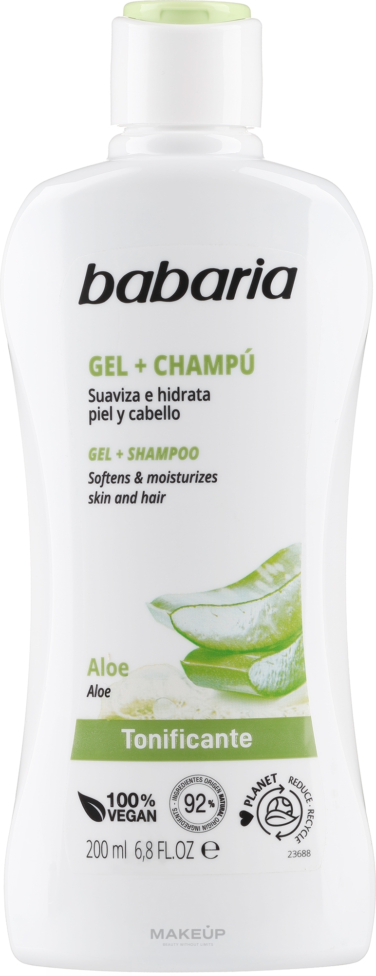 Гель для душа и ванны "Алоэ Вера" - Babaria Aloe Vera Bath And Shower Gel+Shampoo — фото 200ml