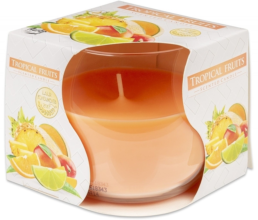 Ароматическая свеча "Тропические фрукты" в стакане - Bispol Scented Candle — фото N1