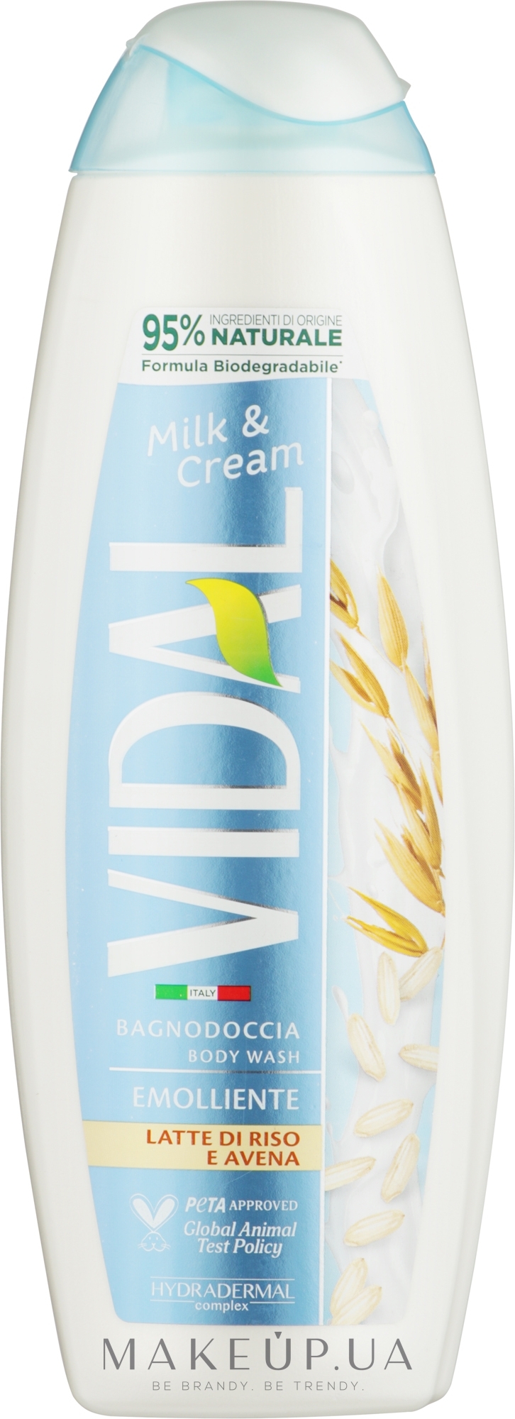 Гель для душу "Екстракт рису, вівсяне молочко" - Vidal Milk & Cream — фото 500ml
