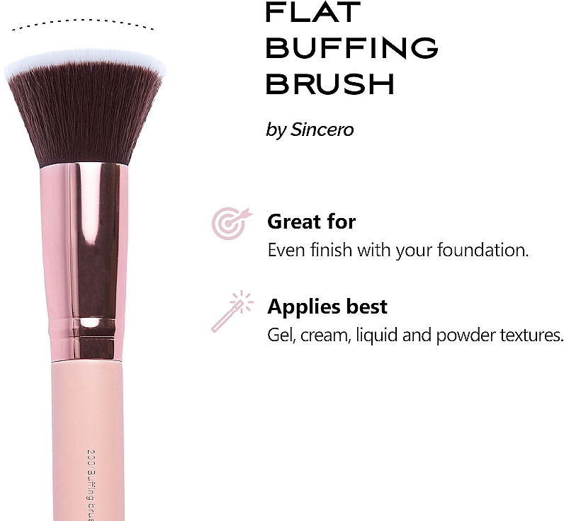 Кисть для основы макияжа - Sincero Salon Buffing Brush  — фото N2