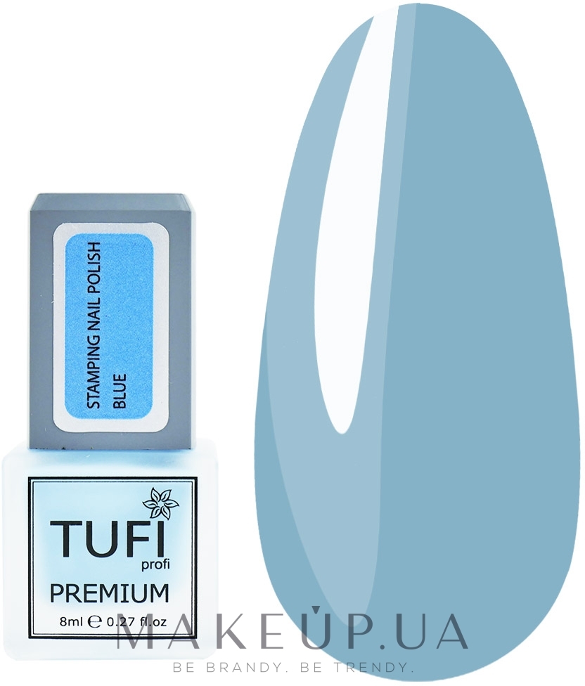Лак для стемпинга, 8 мл - Tufi Profi Premium Stamping Nail Polish — фото Голубой