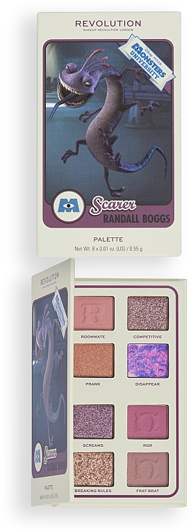 Палетка теней для век - Makeup Revolution x Monsters University Card Palette Randall Scare — фото N4