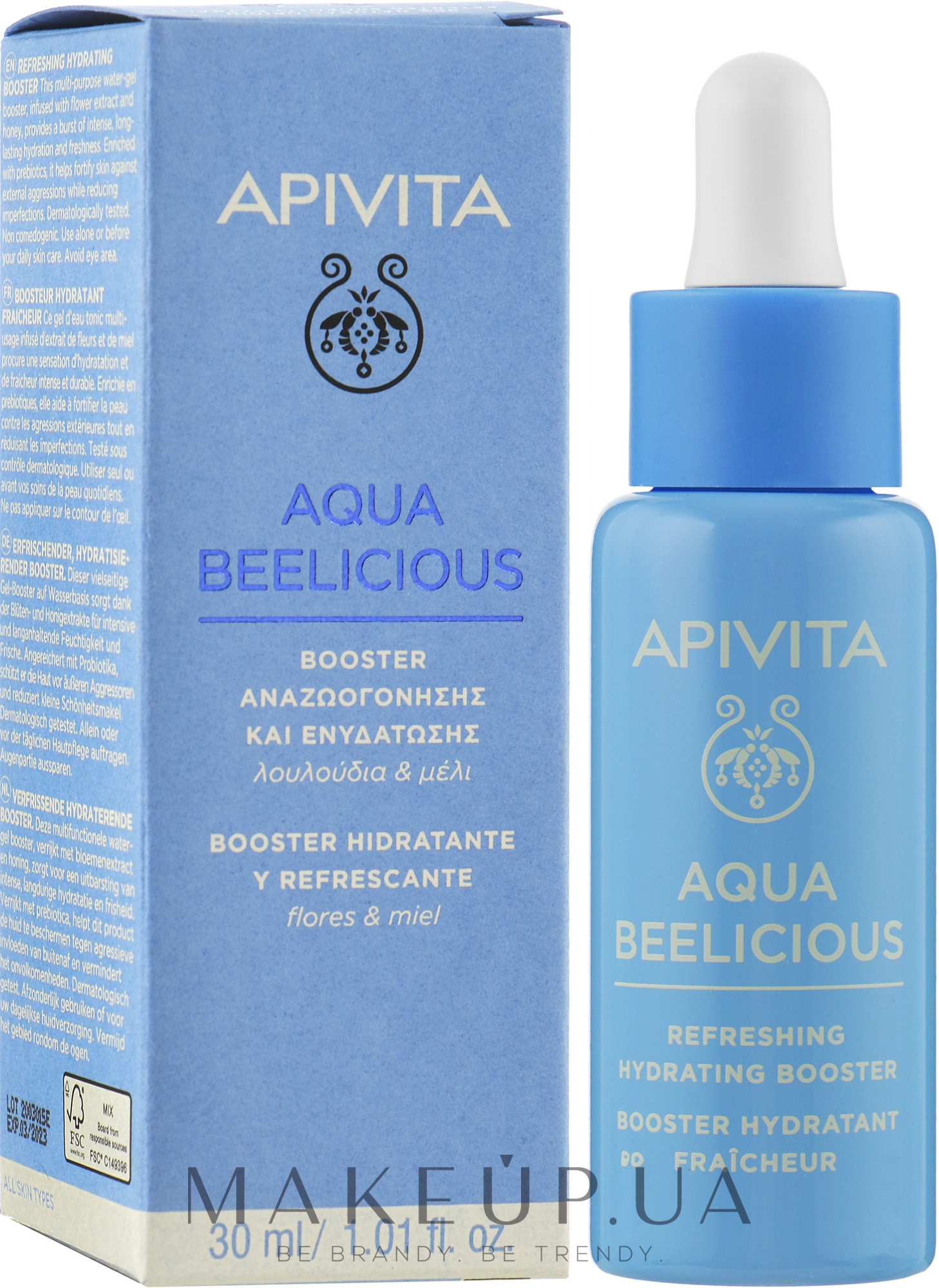 Освіжальний і зволожувальний бустер - Apivita Aqua Beelicious Refreshing Hydrating Booster With Flowers — фото 30ml