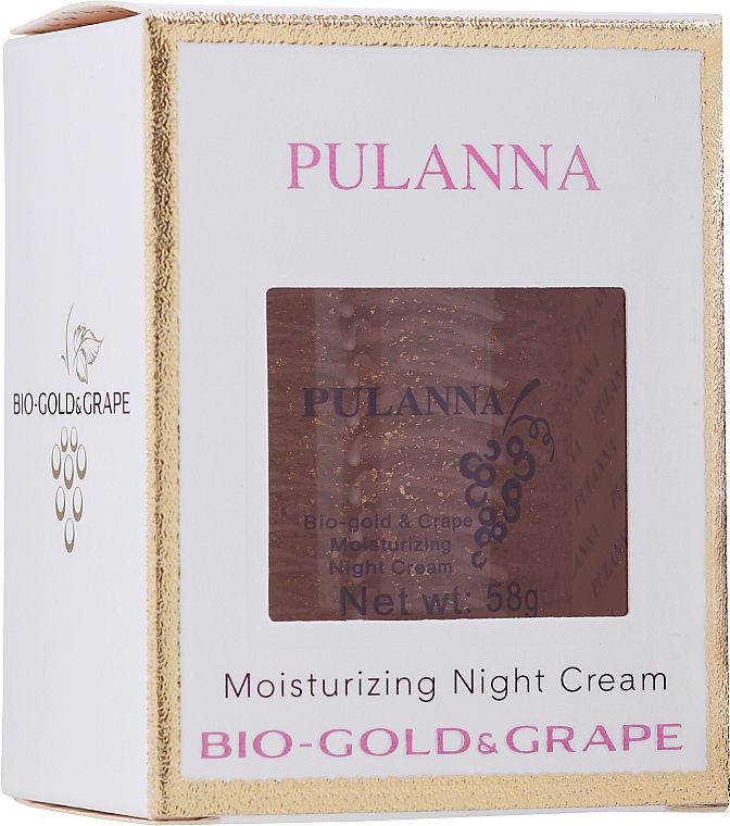 Увлажняющий ночной крем для лица с био-золотом и экстрактом винограда - Pulanna Bio-Gold & Grape Moisturizing Night Cream — фото N1