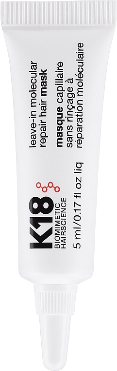 Незмивна маска для волосся - K18 Hair Biomimetic Hairscience Leave-in Molecular Repair Mask Mini Size — фото N2
