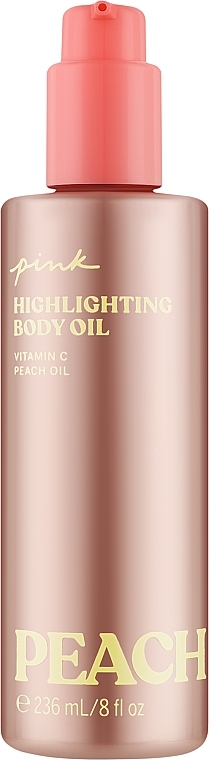 Олія для тіла з хайлайтером - Victoria's Secret Pink Highlighting Body Oil Peach — фото N1