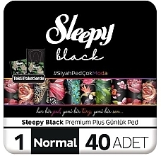 Прокладки ежедневные, 40 шт. - Sleepy Bio Naturel Ped Black Normal — фото N1