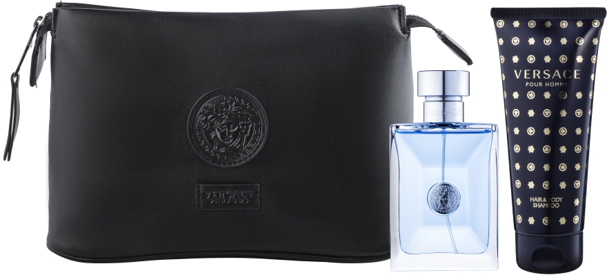 Versace Pour Homme - Набор (edt 100ml+100ml Hair&Body Shampoo + pouch)