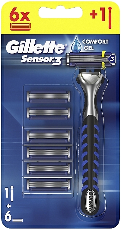 Бритва с 6 сменными кассетами - Gillette Sensor 3 — фото N3