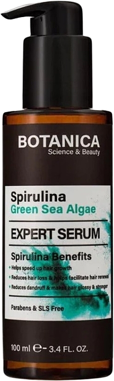 Сыворотка для волос с экстрактом водорослей - Botanica Spirulina Green Sea Algae Expert Serum — фото N1