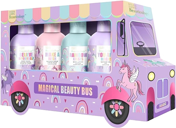 Набір - Baylis & Harding Beauticology Beauty Bus Gift Set (b/wash/100ml + sh/cr/100ml + sh/gel/100ml + b/lot/100ml) — фото N1