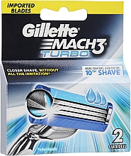 Сменные кассеты для бритья, 2 шт. - Gillette Mach3 Turbo — фото N9