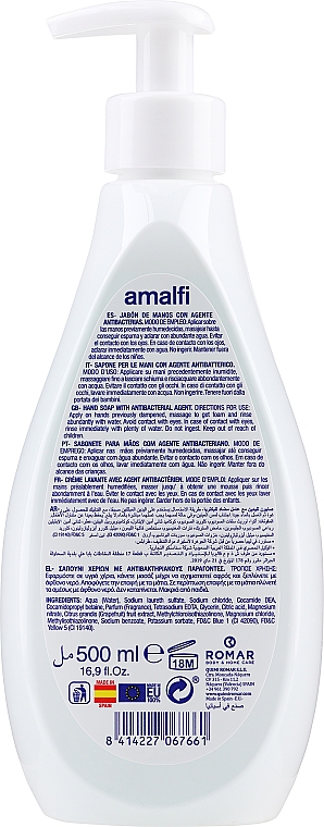 Крем-мило для рук "Antibacterial" - Amalfi Cream Soap Hand — фото N2