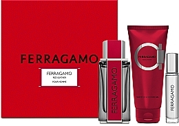 Духи, Парфюмерия, косметика Salvatore Ferragamo Ferragamo Red Leather - Набор (edp/100ml + edp/10ml + sh/gel/100ml)