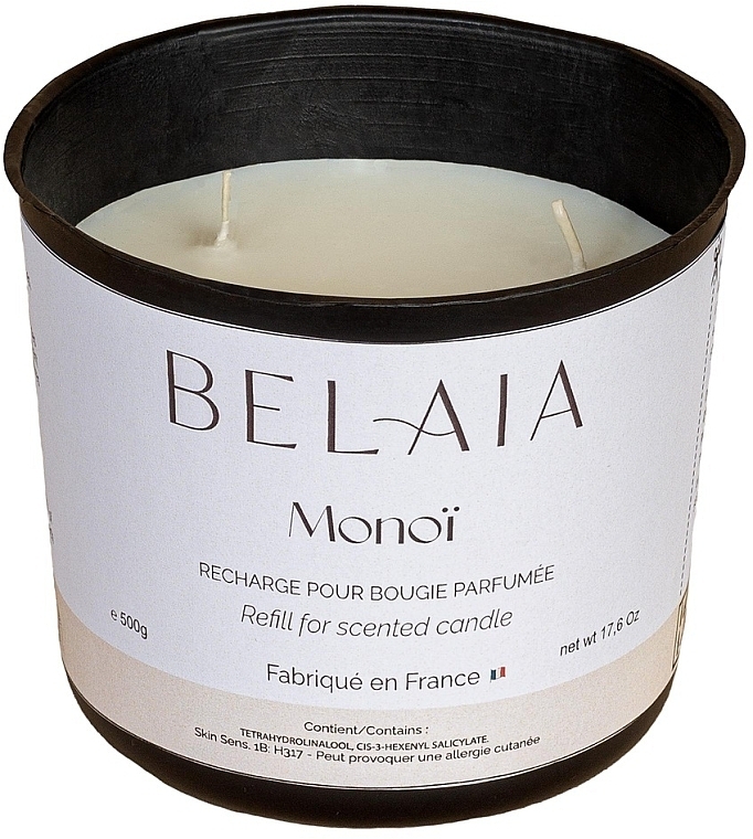 Ароматична свічка "Моної" (змінний блок) - Belaia Monoi Scented Candle Wax Refill — фото N2
