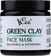 Духи, Парфюмерия, косметика Маска для лица с зеленой глиной - VCee Green Clay Face Mask Balancing&Refreshing