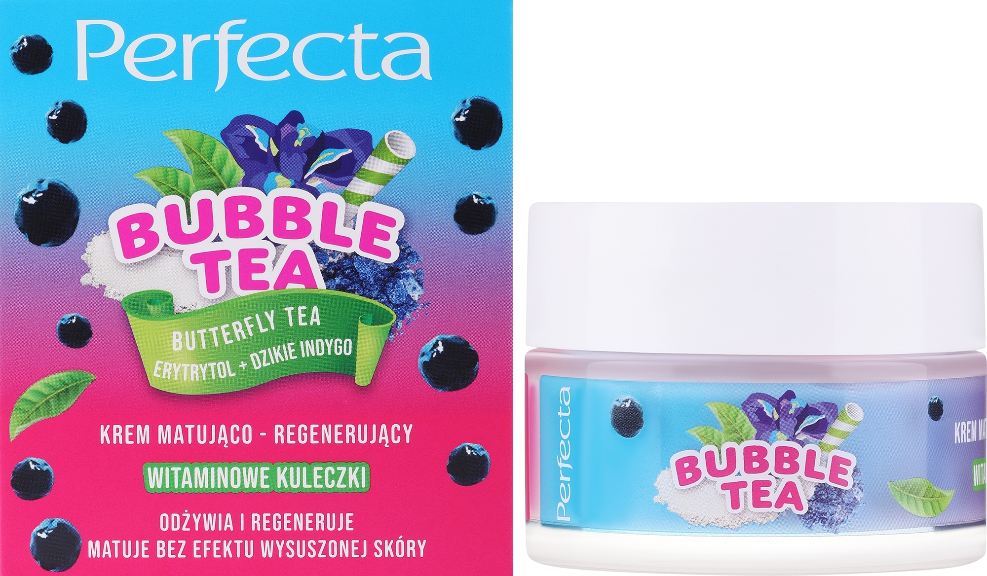 Матирующий и регенерирующий крем для лица - Perfecta Bubble Tea — фото 50ml