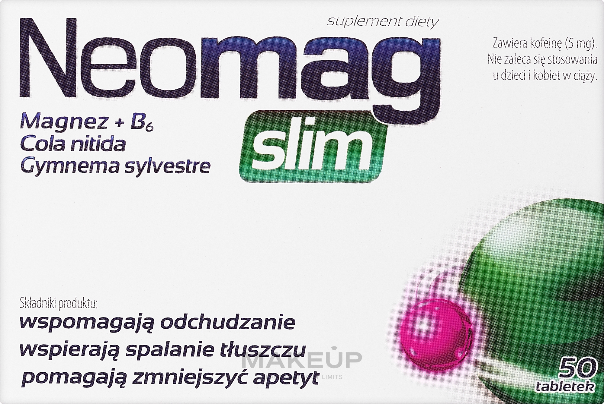 Пищевая добавка с магнием и витамином B6, таблетки - Aflofarm Neomag Slim — фото 50шт