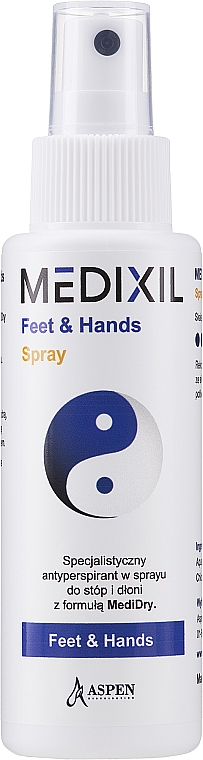 Антиперспірант для шкіри рук і ніг - Medixil Antyperspirant Feet & Hands Spray — фото N1