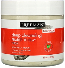 Духи, Парфюмерия, косметика Маска-пудра с глиной - Freeman Deep Cleansing Powder-To-Clay Mask