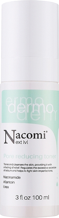 Очищувальний тонік для чутливої та схильної до акне шкіри - Nacomi Dermo Pore Reducing Toner — фото N1