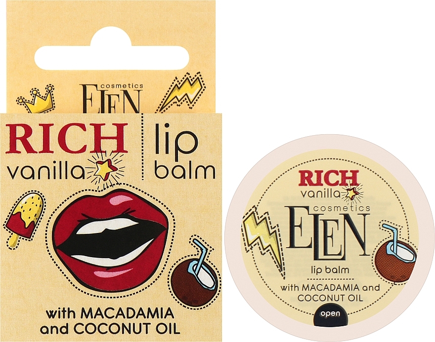 Бальзам для губ - Elen Cosmetics Rich Vanilla Lip Balm — фото N2