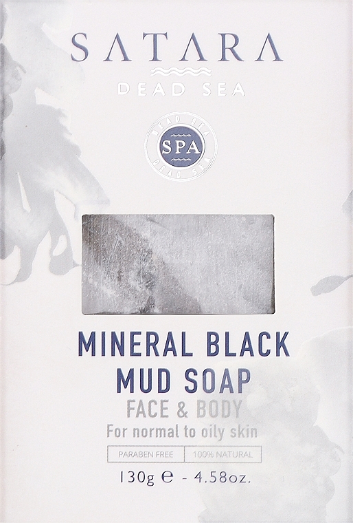 Мінеральне чорне мило грязьове - Satara Dead Sea Mineral Black Mud Soap — фото N1