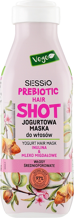 Йогуртова маска для волосся "Інулін та мигдальне молоко" - Sessio Prebiotic Yogurt Hair Mask — фото N1