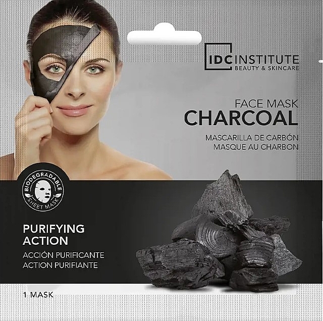 Тканевая маска с углем - IDC Institute Charcoal Tissue Face Mask — фото N1