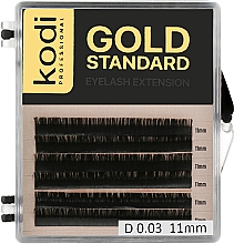 Духи, Парфюмерия, косметика Накладные ресницы Gold Standart D 0.03 (6 рядов: 11 mm) - Kodi Professional