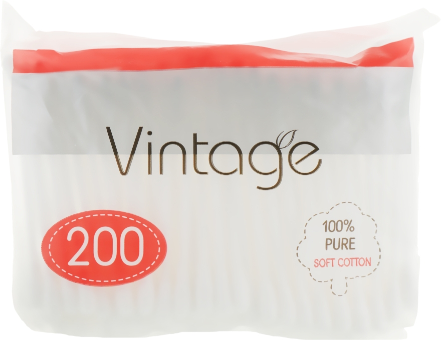 Ватные палочки в полиэтиленовой упаковке, 200 шт. - Vintage Provence Matin Cotton Buds