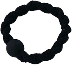Резинка для волос скрученная с бусиной, черная - Lolita Accessories — фото N1