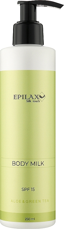 Молочко после депиляции SPF15 с пантенолом "Aloe&Green Tea" - Epilax Silk Touch Body Milk — фото N1