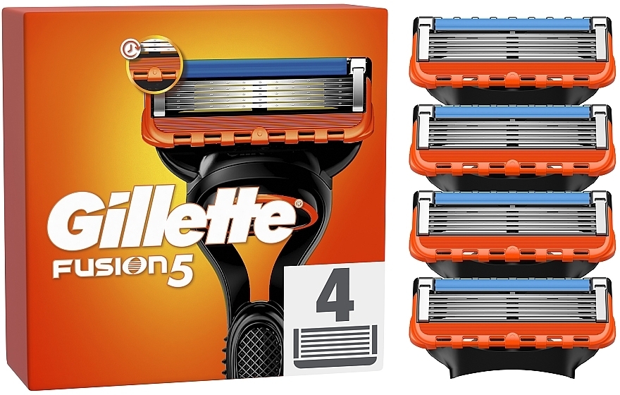 Змінні касети для гоління, 4 шт. - Gillette Fusion — фото N1
