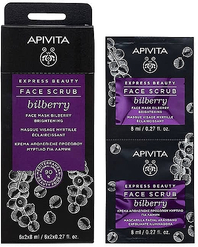 Скраб для лица - Apivita Express Beauty Face Scrub With Bilberry