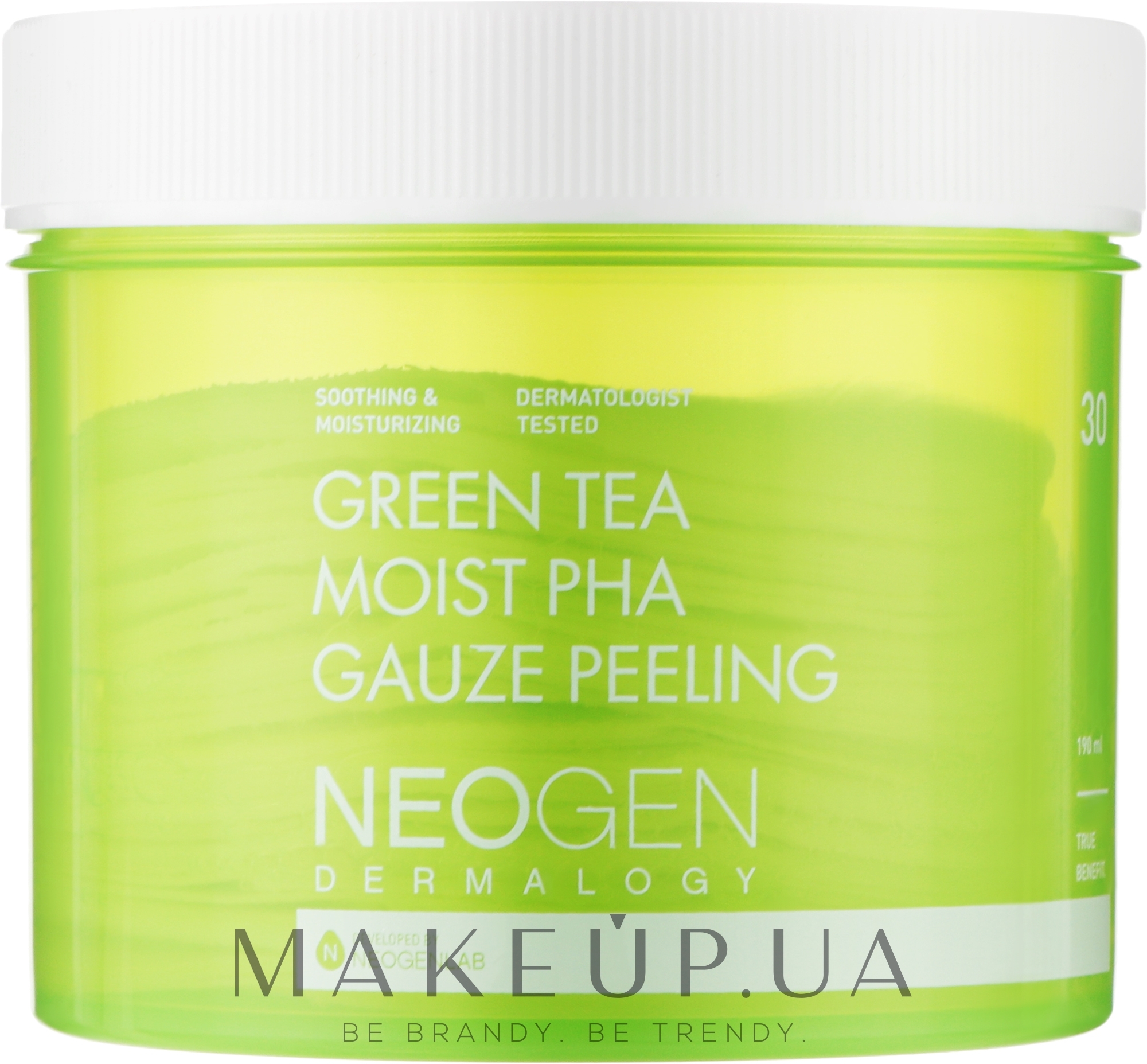 Отшелушивающие пады с экстрактом зеленого чая - Neogen Dermalogy Green Tea Moist Pha Gauze Peeling — фото 30шт