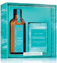 Духи, Парфюмерия, косметика Набор "Очищение и Увлажнение" - Moroccanoil (hair/oil/100ml + soap/200g)