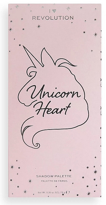 Палетка тіней для повік, 18 відтінків - I Heart Revolution Unicorn Heart Palette — фото N1