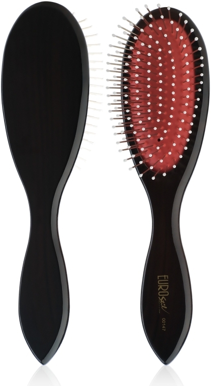 Дерев'яна масажна щітка для волосся, 00147, овальна - Eurostil Oval Brush Large