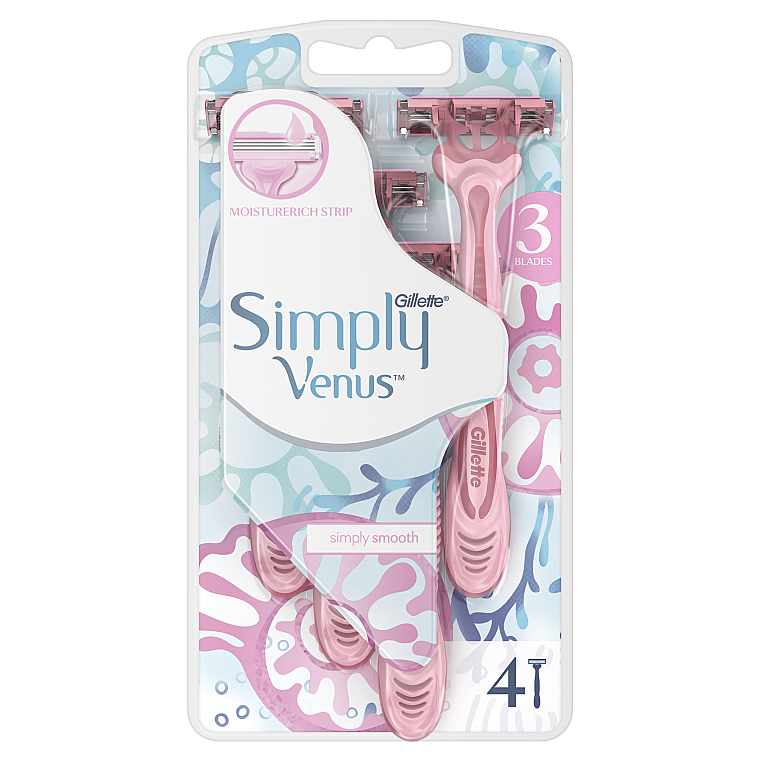 Набір одноразових станків для гоління "Simply Smooth" - Gillette Venus Simply 3 — фото N2