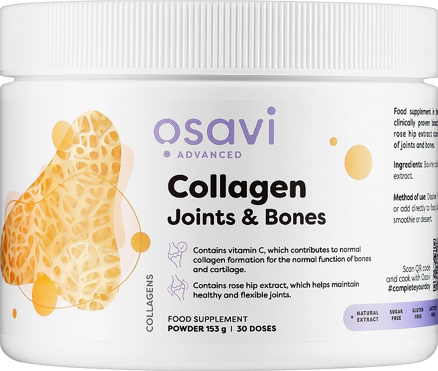 Харчова добавка для суглобів і кісток "Колаген" - Osavi Collagen Peptides Joints & Bones — фото N1