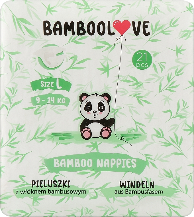 Бамбуковые подгузники, L (9-14 кг), 21 шт - Bamboolove