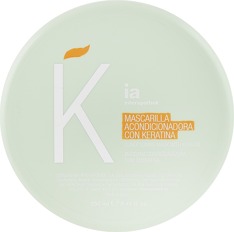 Маска для восстановления поврежденных волос "Кератиновое выпрямление" - Interapothek Mascarilla Acondicionadora Con Keratina — фото N1