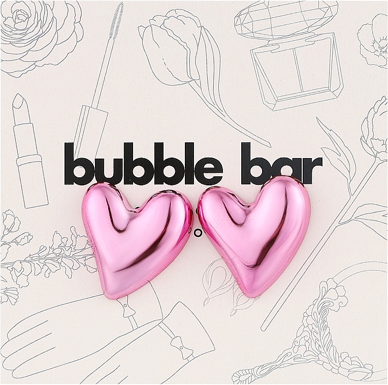 Серьги перламутровые "Сердце", 2.5*2.5 см, розовые - Bubble Bar — фото N1